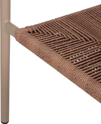 Karrige për ngrënie alumini LUCCI FH6266.02, kornizë mocha & P.E. rattan natyral, 58x56x79 cm