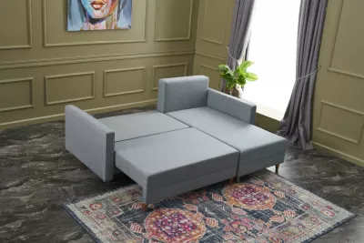 Kënd-sofa krevati Atelier del Sofa, Aydam, këndi djathtë, ngjyrë kaltër