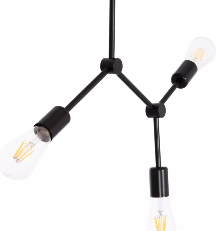 Llambë tavani me 3 drita, metal i zi, LIGHTY FH7404.11, 52x5x48cm