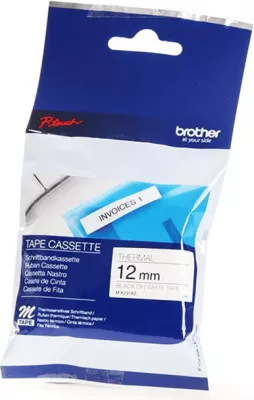 Shirit etiketas për labeler, Brother M-K231BZ, 12 mm, termik, Black on White
