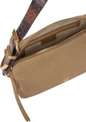 Çantë për femra Pinko Bauletto Trittico Suede Sprayi 106761 A3DB, bezhë