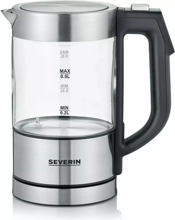Ibrik elektrik Severin WK 3458, 0.5L, 1100W, i zi/transparente