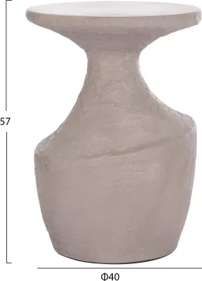 Tavolinë anësore REBON, fibër çimento, ngjyrë gri, FH18156.03L, 40x56.5cm