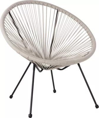 Karrige e jashtme lloj foleje ACAPULCO FH5872.03 metal i zi-ratan sintetik në ecru 71x72x80Hcm