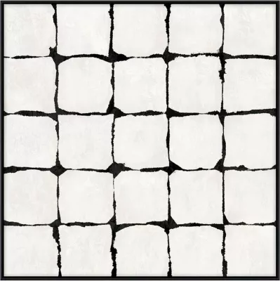 Pikturë dekorative FOCUS, kanavacë, ngjyrë e bardhë dhe e zezë, MDF i zi, 100x100x4cm