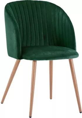 Karrige Leah me kadife ngjyrë cypress dhe këmbë metalike FH8543.03 51x58x80 cm, set prej 2 copë
