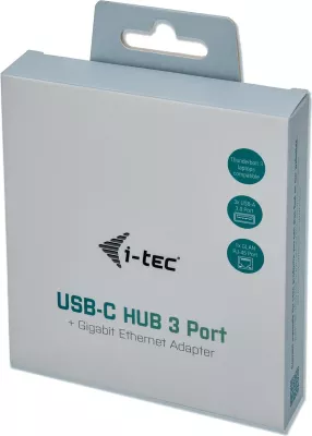 USB-C HUB I-Tec Metal 3 porta + Gigabit Ethernet, gri
