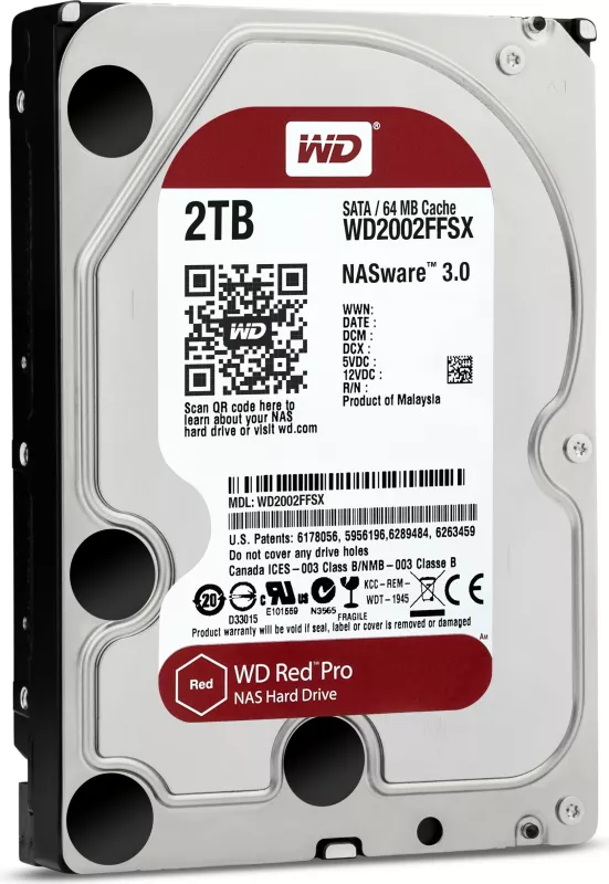 HDD Western Digital Red Pro, 2 TB, 7200 RPM, 64 MB, 3.5", Serial ATA III