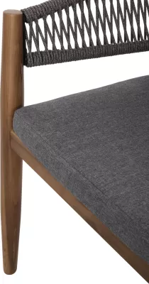 Karrige për tavolinë terase NAVAN FH6135.01 dru akacie natyrale-litar najloni gri 59x58x76Hcm., set prej 4 copë