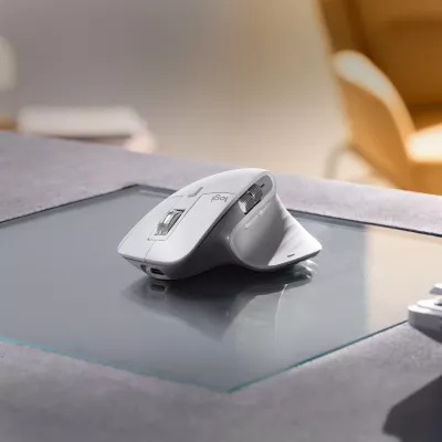 Maus Logitech MX Master 3S për Mac, Bluetooth, 8000 DPI, argjendtë/bardhë
