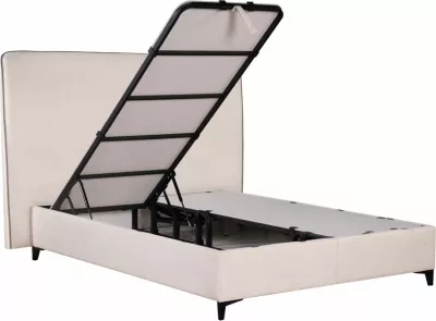 Krevat me hapësirë për depo, ngjyrë off-white dhe e zezë, 210x170x120cm, Colombo
