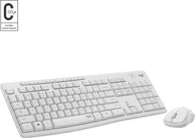 Set tastierë dhe maus Logitech MK295 Silent Wireless Combo, pa tela, e bardhë
