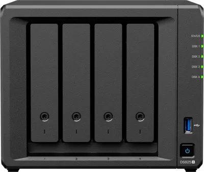 Server NAS Synology DiskStation DS925+ 4-bay 3.5\" SATA, 2x M.2 2280 NVMe, 4GB DDR4 ECC, 2x 2.5GbE, i zi