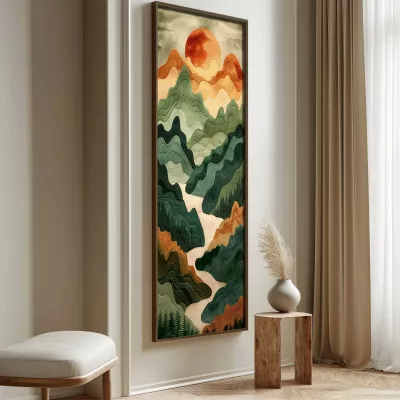 Pikturë dekorative me kornizë MDF, Wallity, LONG015-S/120-40, shumëngjyrëshe, 40x120cm