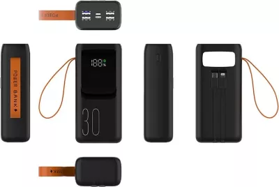 Power bank Tracer Vouge-3, 30000 mAh, Ekran LCD, Quick Charge 3.0, i zi