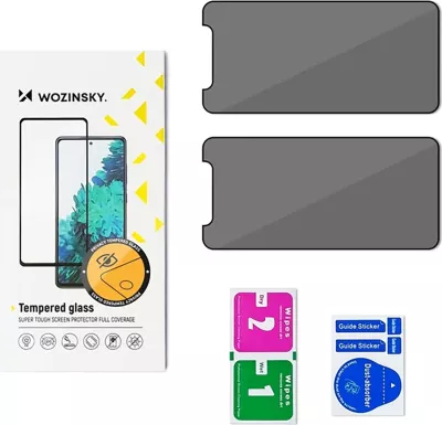 Xham mbrojtës privatësie Wozinsky Privacy Glass për Xiaomi Redmi Note 14 5G / Note 14 4G, 2 copë, i zi