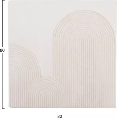 Panel dekorativ për mur, seri katrore Santorini, FH4517, MDF, ngjyrë e bardhë e zbehtë, 80x4.5x80 cm.