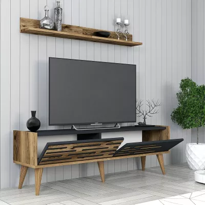 Set mobiljesh për dhomë dite, Skye Decor, Valensiya 140, ngjyrë arre dhe antracit