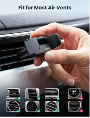 Mbajtëse telefoni për veturë UGREEN Mini Air Vent 10422, rotacion 360°, për 4.7-7.12", e zezë, paketim kuti