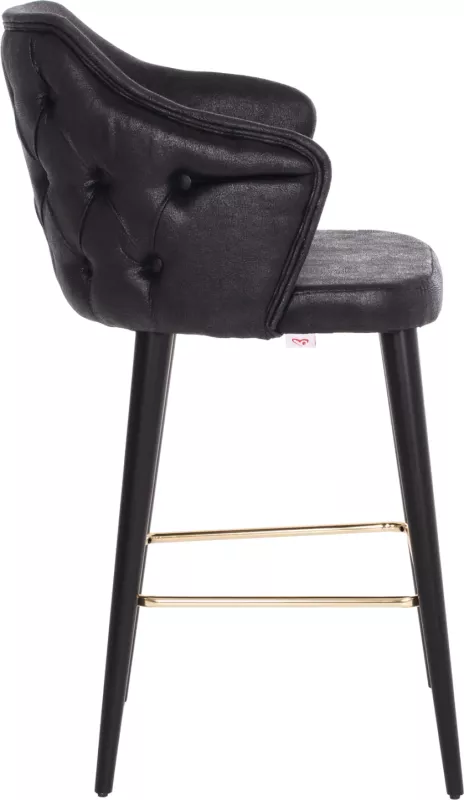 Karrige për bar profesionale FH9281.14, lloj NUBUCK, dru i zi, 50x62x108,5H cm