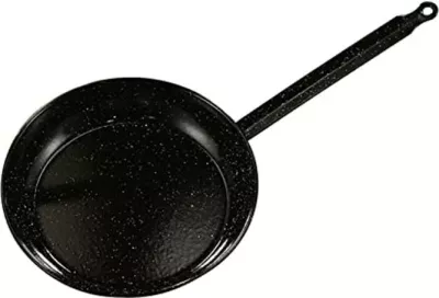 tigan i thellë i emaluar Garcima 24 cm, thellësi 4.5 cm, me dorezë, i zi