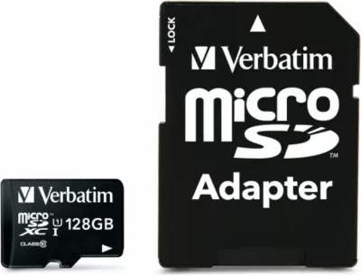 Kartë memorie microSDXC Verbatim Premium 128GB Class 10 UHS-I/U1 (44085), me adapter, e zezë