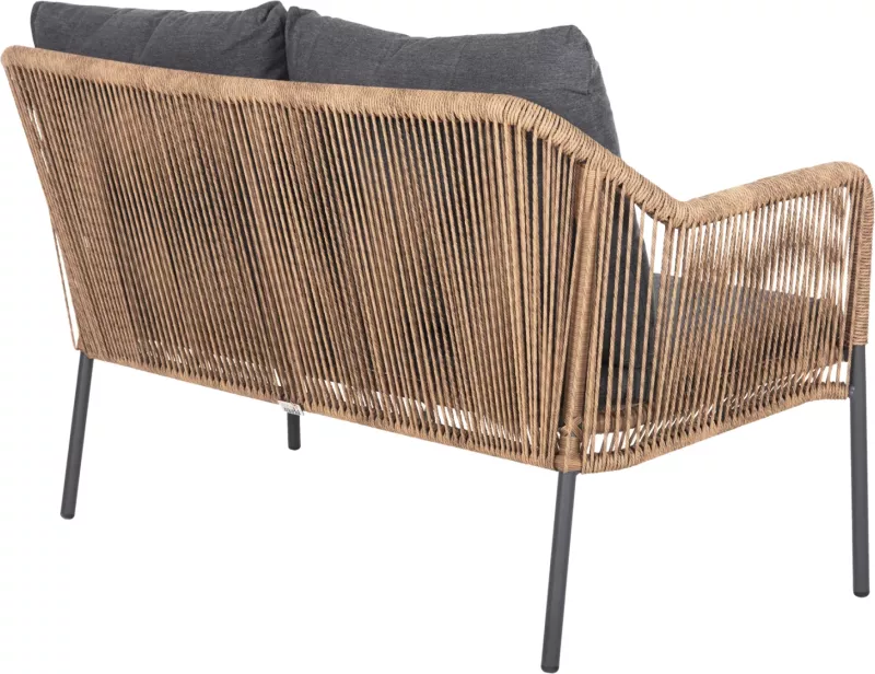 Divan i jashtëm 2-vendësh, BAFFIN, FH6054.03, alumini, anthracite-PE rattan, jastëkë beige-anthracite