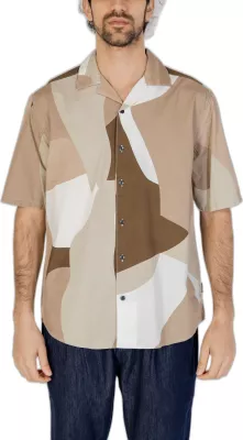 Këmishë me mëngë të shkurta për meshkuj Only & Sons Onstie Rlx Ss Aop Resort 22028044, kafe