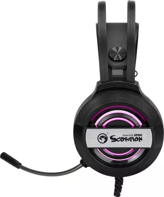 Kufje gaming Marvo HG8902, USB me kabllo, RGB, stereo, të zeza