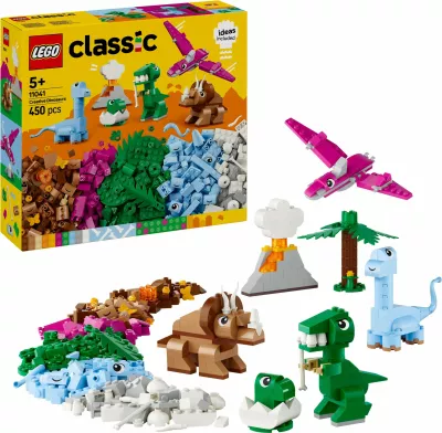 Set ndërtimi LEGO Classic 11041 Kreative Dinosaurier, 450 pjesë, shumëngjyrësh