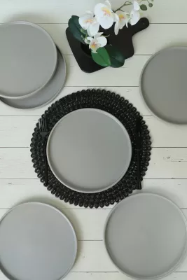 Set pjatash shërbimi (6 copë), Hermia Concept, gri mat, ST038006F995A000000MAS3T00