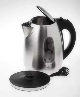 Çajnik elektrik ADLER AD1223 1.7L 2200W inox, argjend/zezë