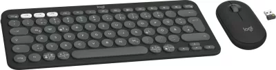 Set maus e tastierë Logitech Pebble 2 Combo 920-012203, wireless, Bluetooth, QWERTZ, grafit
