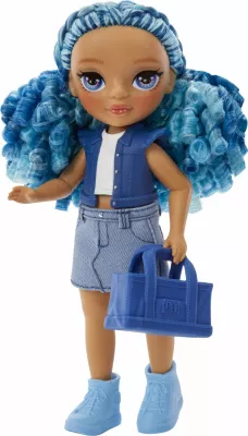Kukull MGA Rainbow High Littles Sapphire, set me pet dhe çantë, blu