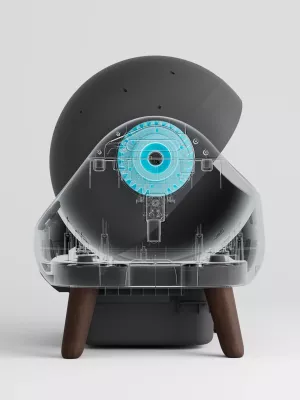 kuti rëre smart automatike për mace Catlink C08 Scooper OPEN-X, me Wi‑Fi/app, 4 L rërë + 12 L depo mbetjesh, gri