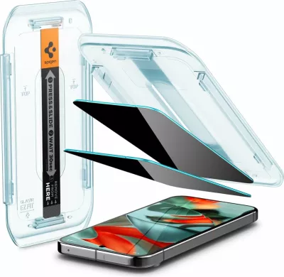 Xham mbrojtës Spigen Glas.TR EZ Fit Privacy për Google Pixel 9 Pro XL, 2 copë