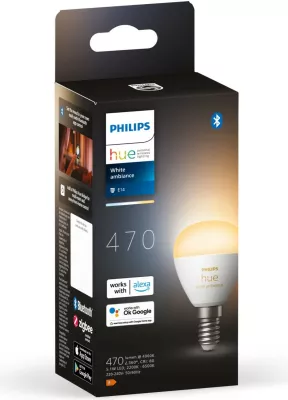 Llambë e mençur Philips Hue White ambience Lustre, Bluetooth, LED, E14, P45, Bardhë