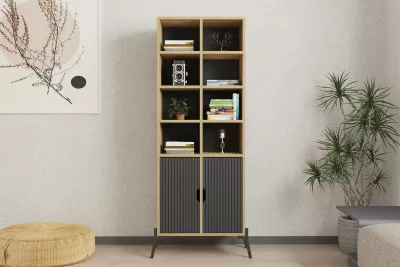 Raft librash Hanah Home, Lido, ngjyrë lis safir dhe antracit