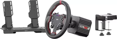 Set timon garash me Direct Drive, PXN VD4 Bundle EU, 4 Nm, encoder 24-bit, timon 11 inch, pedale të rregullueshme, me kabllo, e zezë/e kuqe, set