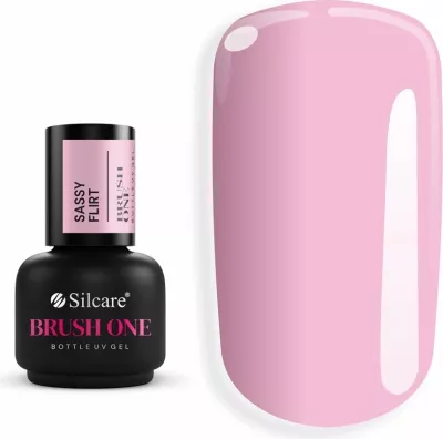 Xhel ndërtues për thonj Silcare Brush One Bottle Gel për femra Sassy Flirt 15g