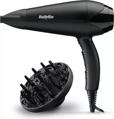 Tharëse flokësh BaByliss D563DE 2100W, motor DC, me diffuser dhe koncentrator, e zezë