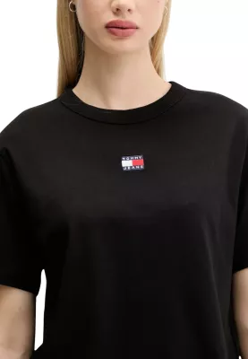 Maicë për femra Tommy Hilfiger Jeans TJW BXY BADGE TEE EX DW0DW22202, e zezë [Madhësia: S]