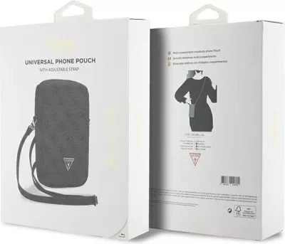 Çantë për celular Guess Zip 4G Triangle, e zezë