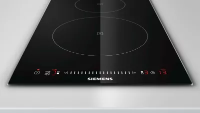 Pianurë me induksion Siemens EH375FBB1E, 2 zona, e zezë, e integruar