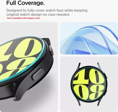 Xham i temperuar Spigen Glas.tR EZ Fit për Samsung Galaxy Watch 7, 44 mm, 2 copë