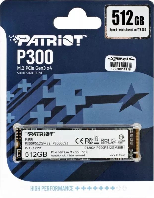 SSD Patriot P300 M.2 PCI-Ex4 NVMe 512GB