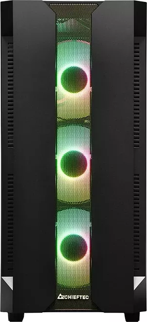 Kasë Chieftec Hunter GS-01B-OP, midi tower, xham i temperuar, RGB, e zezë