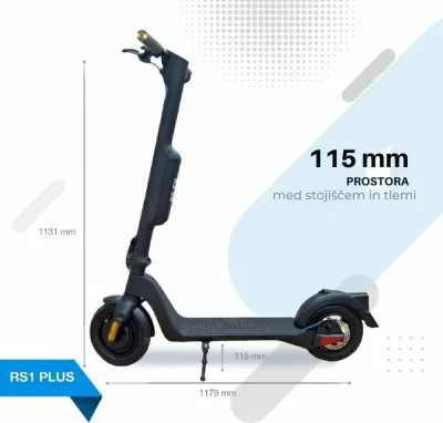 Skuter elektrik Riley RS1 Plus, motor 350 W, goma pneumatike 10\", rreze deri 25 km, e zezë me detaje blu