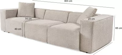 Divan treshe Lora, ngjyrë moka