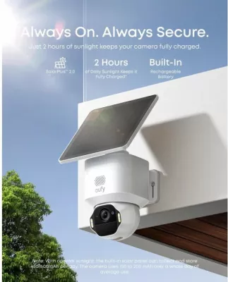 Sistem kamerash sigurie Anker Eufy Security SoloCam E42 4K, HomeBase 3, 2 panele solare, set 2 kamera, e bardhë